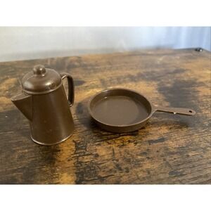 Vintage Marx Johnny West Cowboy Coffee Pot/Pan Brown